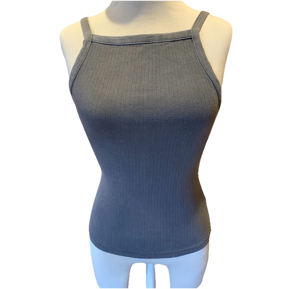 Intimately Free People Women's Cami Knit Ribbed Gray Grunge XS Festivals *Note